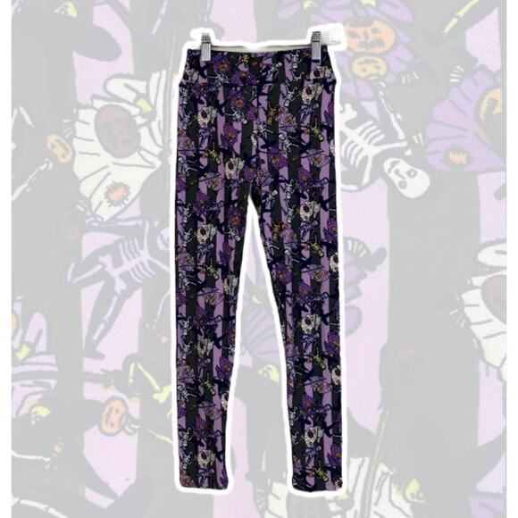 LULAROE GIRLS HALLOWEEN PURPLE LEGGINGS SIZE TWEEN - Picture 1 of 10